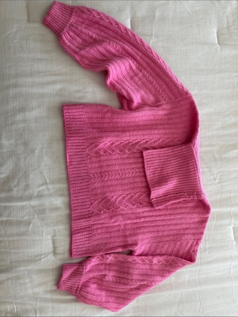 H&M Pink Cable Knit Turtleneck Sweater
